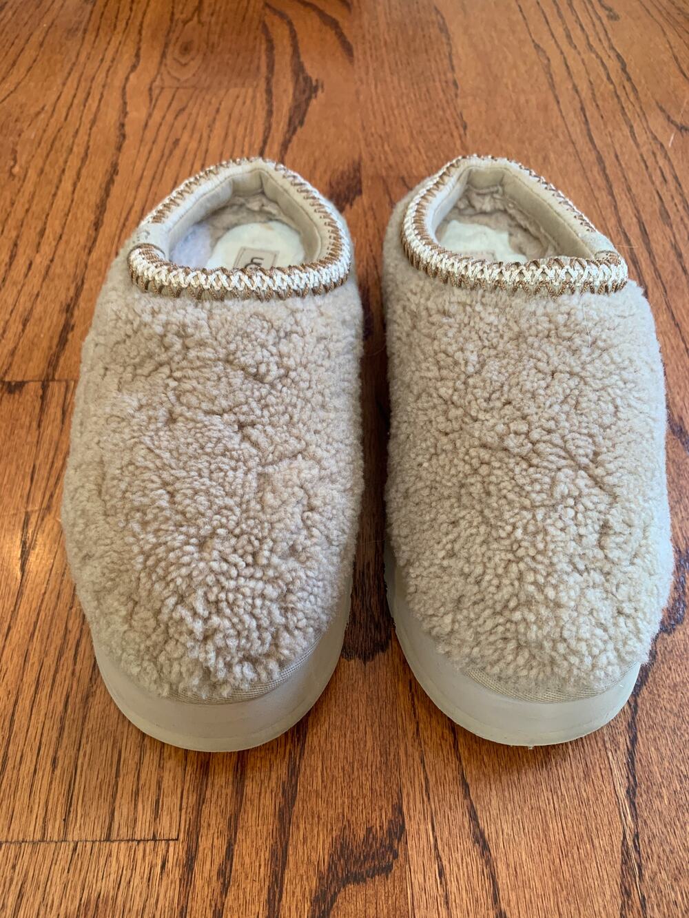 UGG Tazz Maxi Curly Sheepskin Platform Sandal Slip-on MSRP $140 | Sand | 10 US